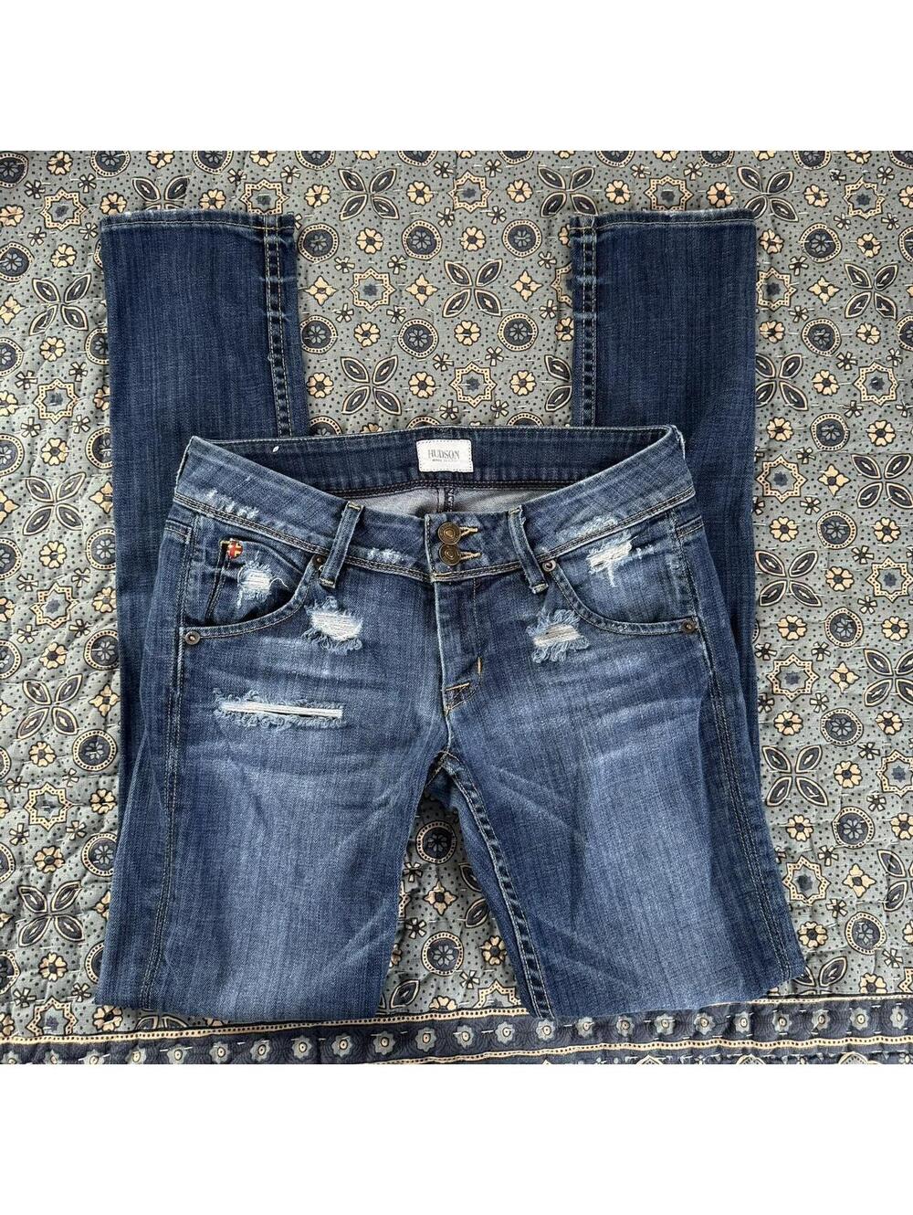 Hudson y2k 2000s low rise skinny jeans with british flag button
